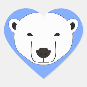 Polar Bear Heart Sticker