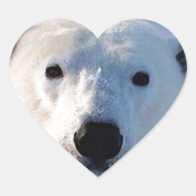 Polar Bear Heart Sticker (Front)