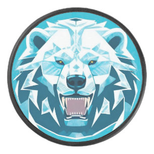 🐻❄️ Polar Bear Hockey Puck Geometric Sports Gift