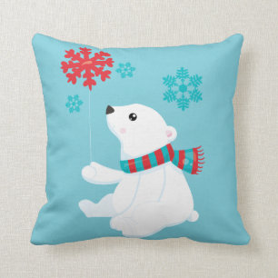Polar Bear   Holiday Christmas Cushion