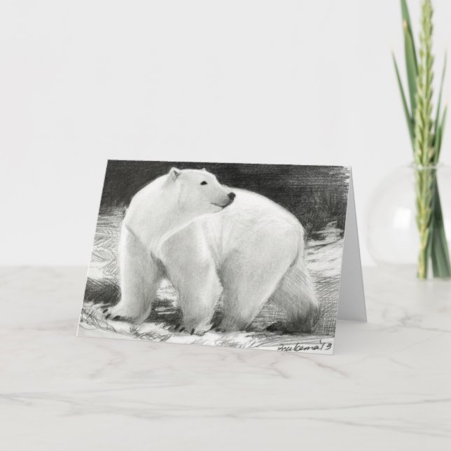 Polar Bear Holiday Customisable Card (Front)