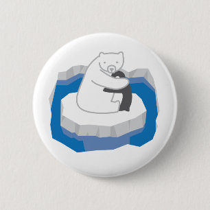 Polar Bear Hug 6 Cm Round Badge