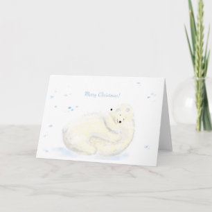 Polar bear hug Christmas card
