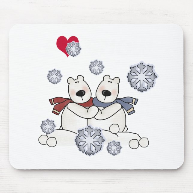 Polar Bear Hug Mouse Pad (Front)