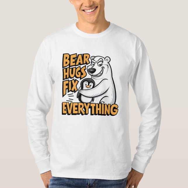 Polar Bear Hugs Fix Everything T-Shirt (Front)