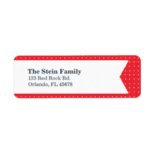 Polar Bear Hugs & Warm Wishes Red Dots Return Address Label