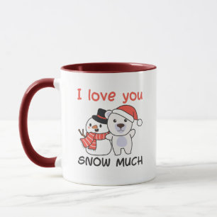 Polar Bear I Love You Snow Much Snowman Pun Mug