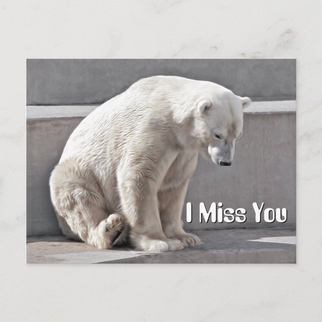 Polar Bear I Miss You Postcard (Front)