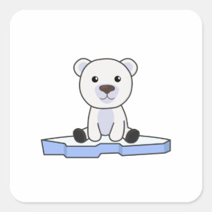 Polar Bear Icado Polar Bear North Pole South Pole Square Sticker