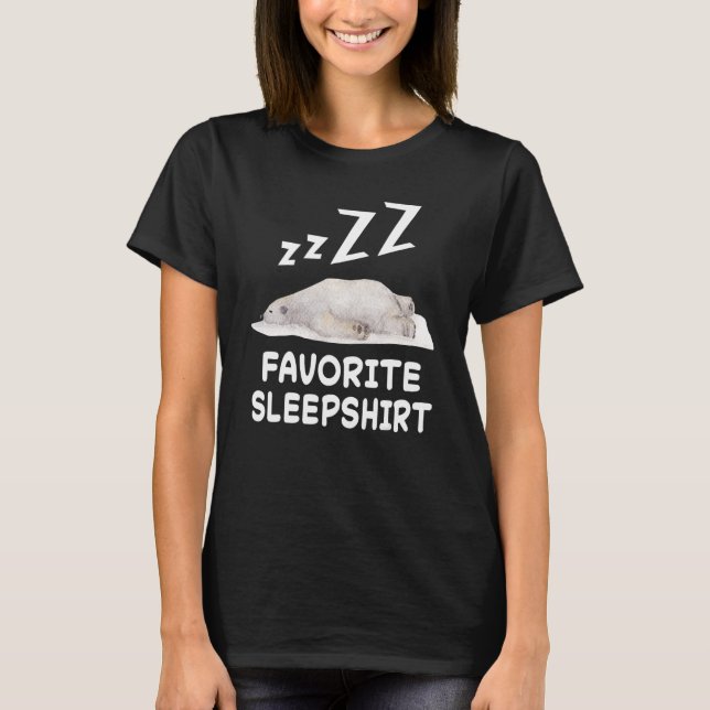 Polar Bear Ice Bears Nap Sleeping Sleep Pajama Nig T-Shirt (Front)