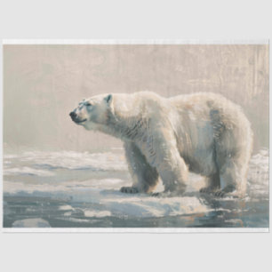Polar Bear Ice Flow Painting Art Decoupage Tissue Paper