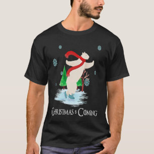 Polar Bear Ice Skating Christmas Bear T-Shirt