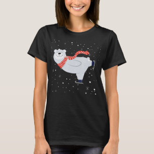 Polar Bear Ice Skating Funny Christmas Bear Lovers T-Shirt
