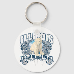 Polar Bear Illinois Key Ring
