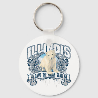 Polar Bear Illinois Key Ring