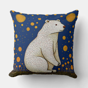 Polar Bear Illustration Cushion