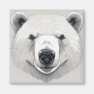 Polar Bear Illustration Magnet