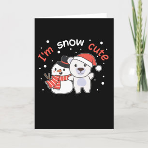 Polar Bear I'm Snow Cute Snowman Snow Pun Holiday Card