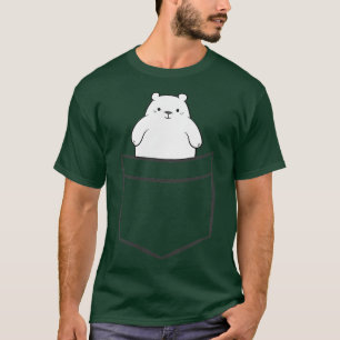 Polar Bear In a Pocket Cute Pocket Polar Bear T-Shirt