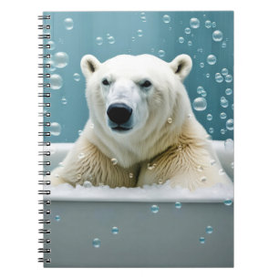 Polar Bear In Bubble Bath Notebook