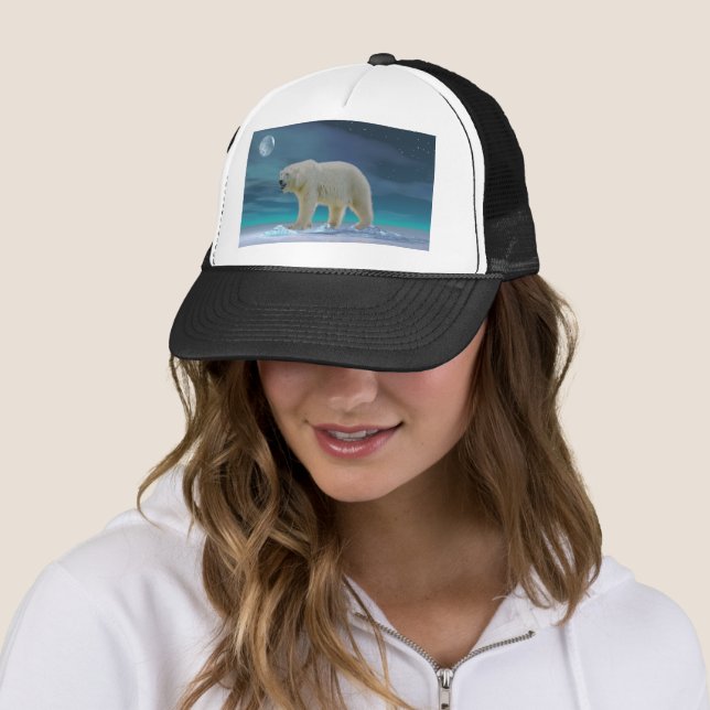 Polar Bear in Moonlight Trucker Hat (In Situ)
