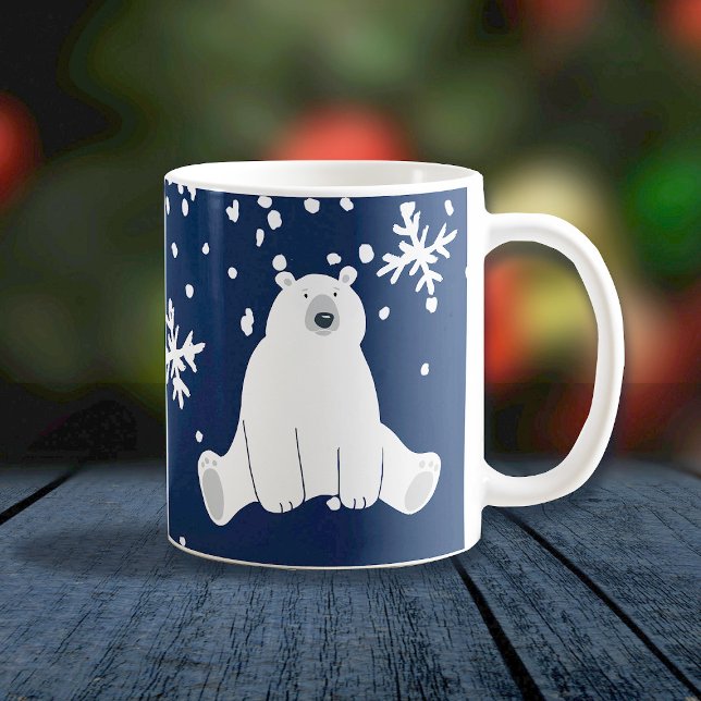 Polar Bear in Snowy Winter Coffee Mug (Creator Uploaded)