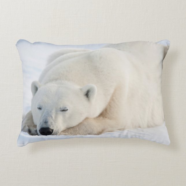 Polar Bear in winter Decorative Cushion (Front)
