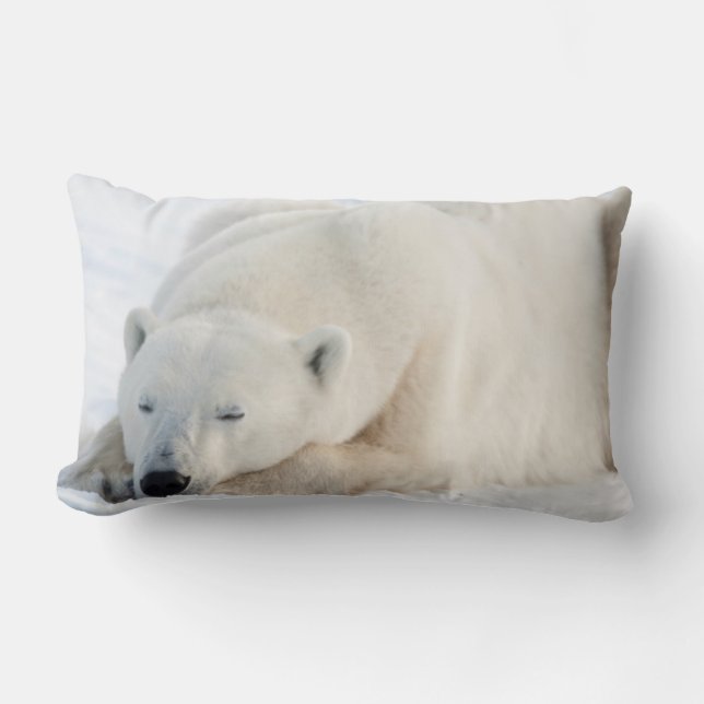 Polar Bear in winter Lumbar Cushion (Front)