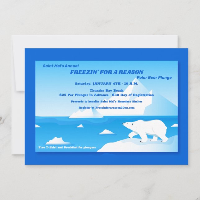 Polar Bear Jump Invitation (Front)