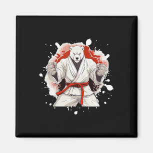 Polar Bear Karate Animal Fighter Judo Magnet