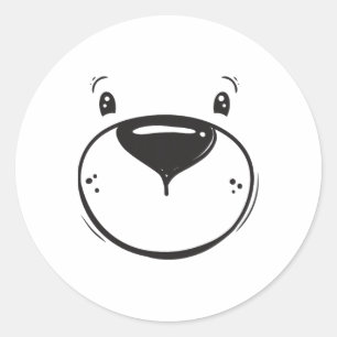 Polar Bear Kids Costume Bear Face Cool Zoo Polar B Classic Round Sticker