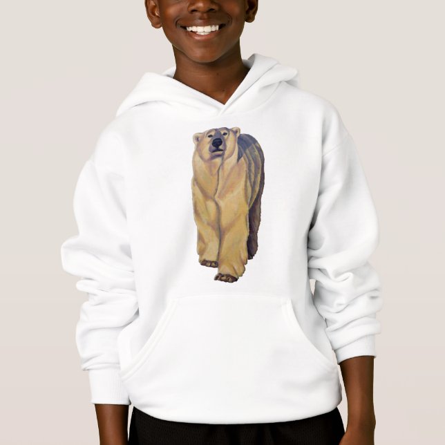 Polar Bear Kid's Hoodie Polar Bear Hoodie Sweatshi (Front)