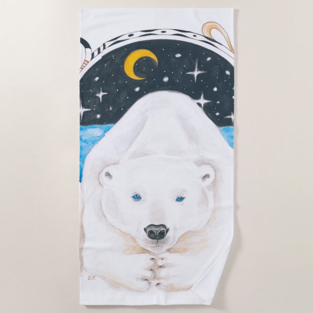 Polar Bear King Beach Towel (Front)