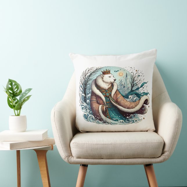 Polar Bear King of the North Cushion (Chair)