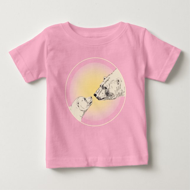 Polar Bear Kiss Baby Shirt Polar Bear Cub Tee (Front)