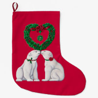 Polar Bear Kiss Stocking