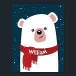 Polar Bear l Christmas l Holiday Customizable Poster<br><div class="desc">Polar bear personalized Christmas and new year's poster . The perfect gift for holiday season. Customize this holiday poster with your own custom text. Part of a collection.</div>