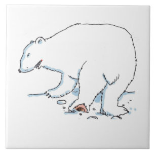 Polar Bear large ceramic tile