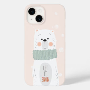 Polar bear - Let it snow - Cute Winter / Christmas Case-Mate iPhone 14 Case