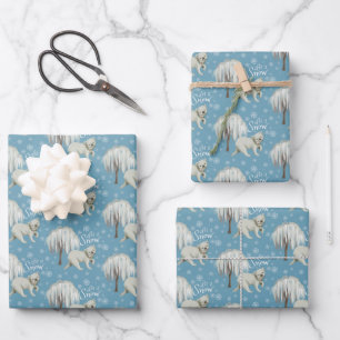 Polar Bear Let It Snow Wrapping Paper Sheets 