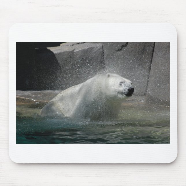 Polar Bear Love Mouse Pad (Front)