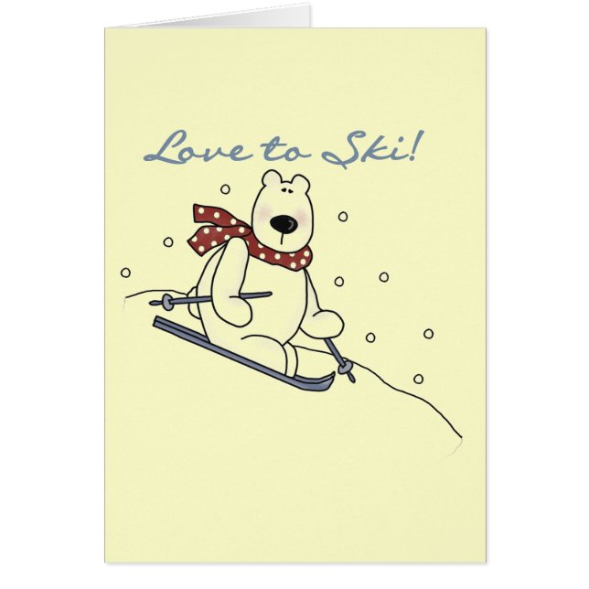 Polar Bear Love to Ski T-shirts and Gifts (Front)