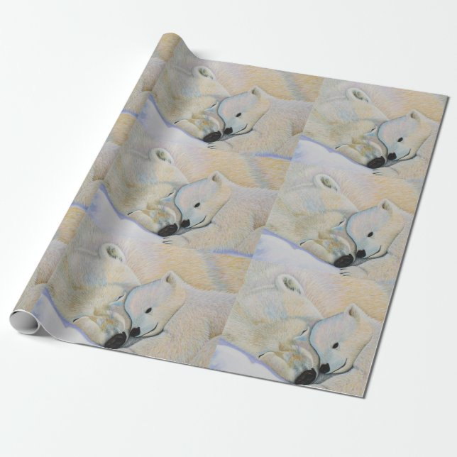 Polar Bear Love Wrapping Paper (Unrolled)
