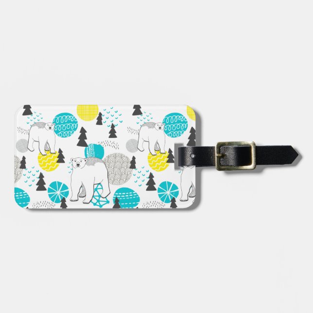 Polar bear luggage tag (Front Horizontal)