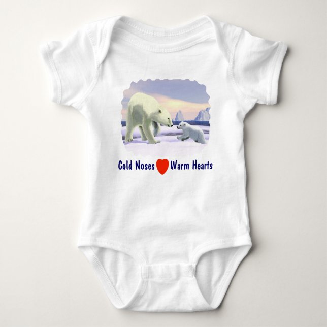 Polar Bear - Mama Nose Best Baby Bodysuit (Front)