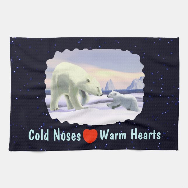 Polar Bear - Mama Nose Best Tea Towel (Horizontal)