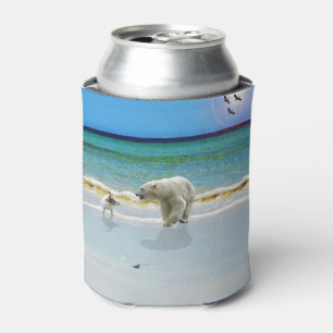 Polar Bear Meets Jack Russell, Can Cooler