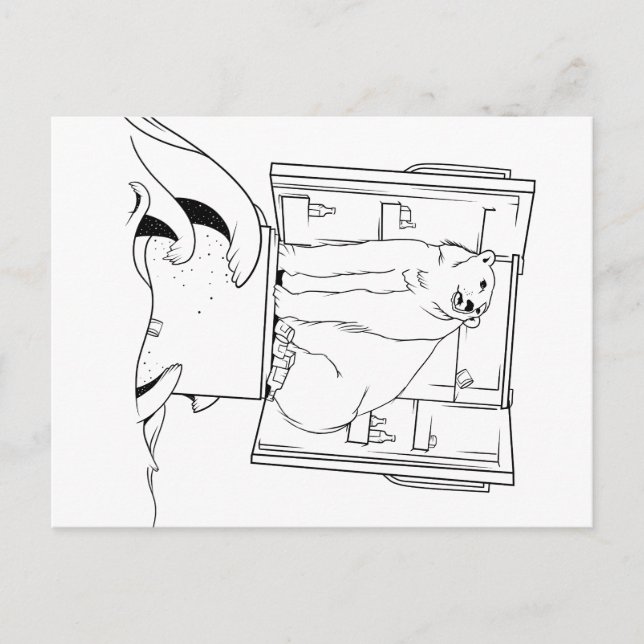 Polar bear melting ice holiday postcard (Front)