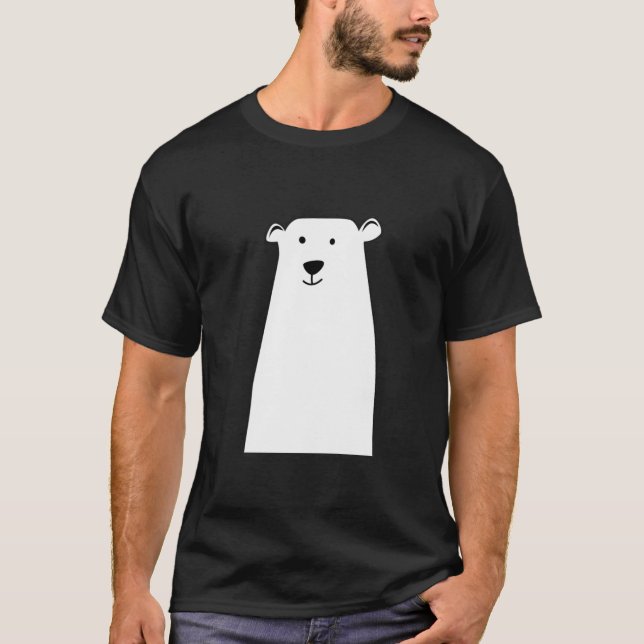 polar bear mens black T shirt (Front)