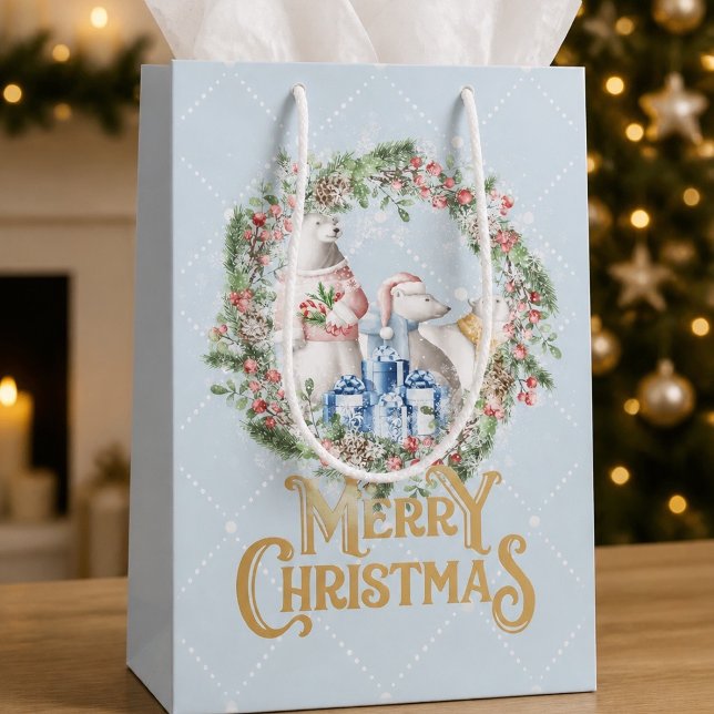 Polar Bear Merry Christmas Gift Bag (Creator Uploaded)